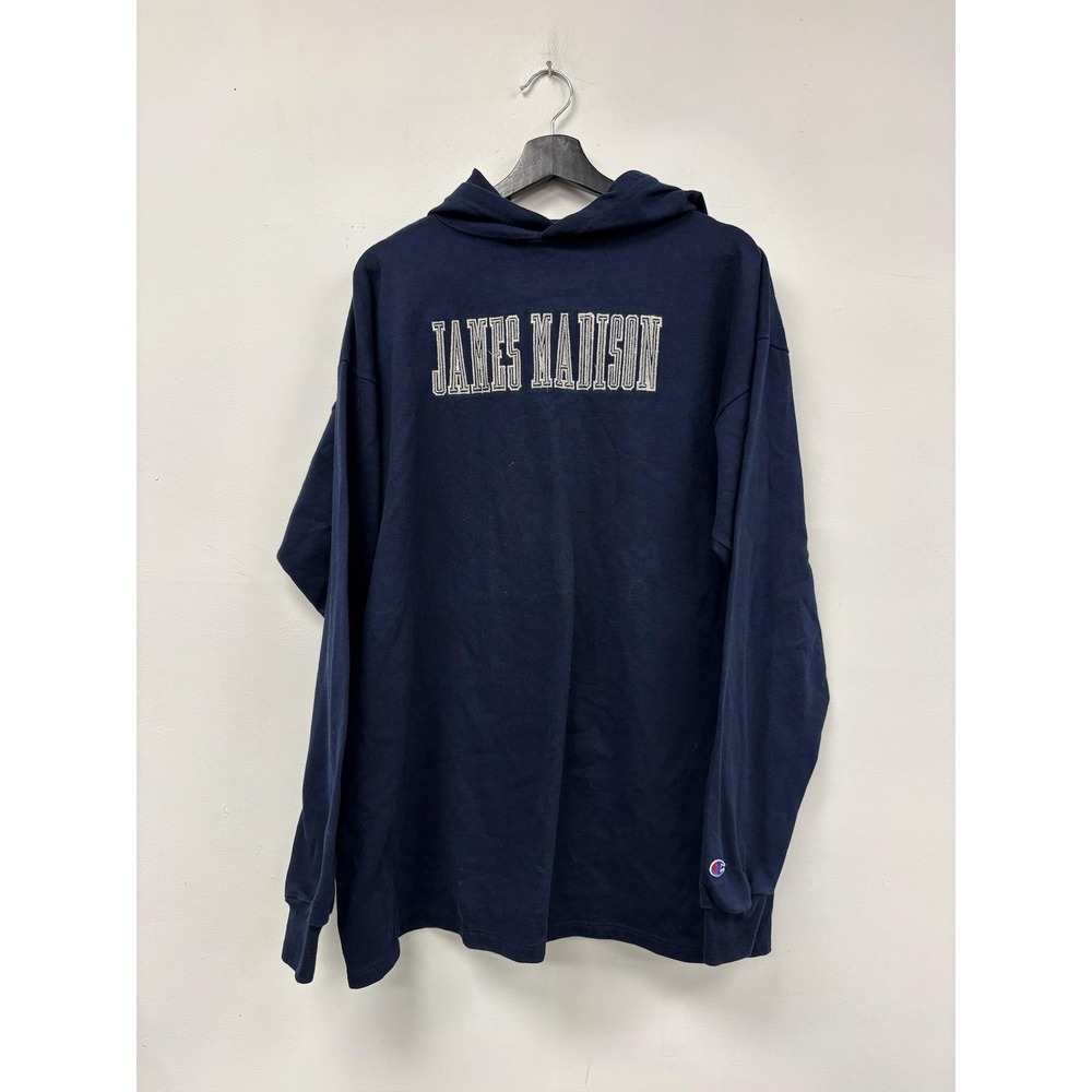 Vintage Champion James Madison Hoodie Sweatshirt Mens XL Navy Made USA 90s